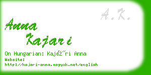 anna kajari business card